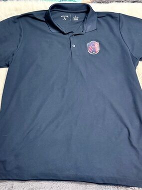 St Louis City Soccer Antigua Men's Navy Blue Casual Button Down